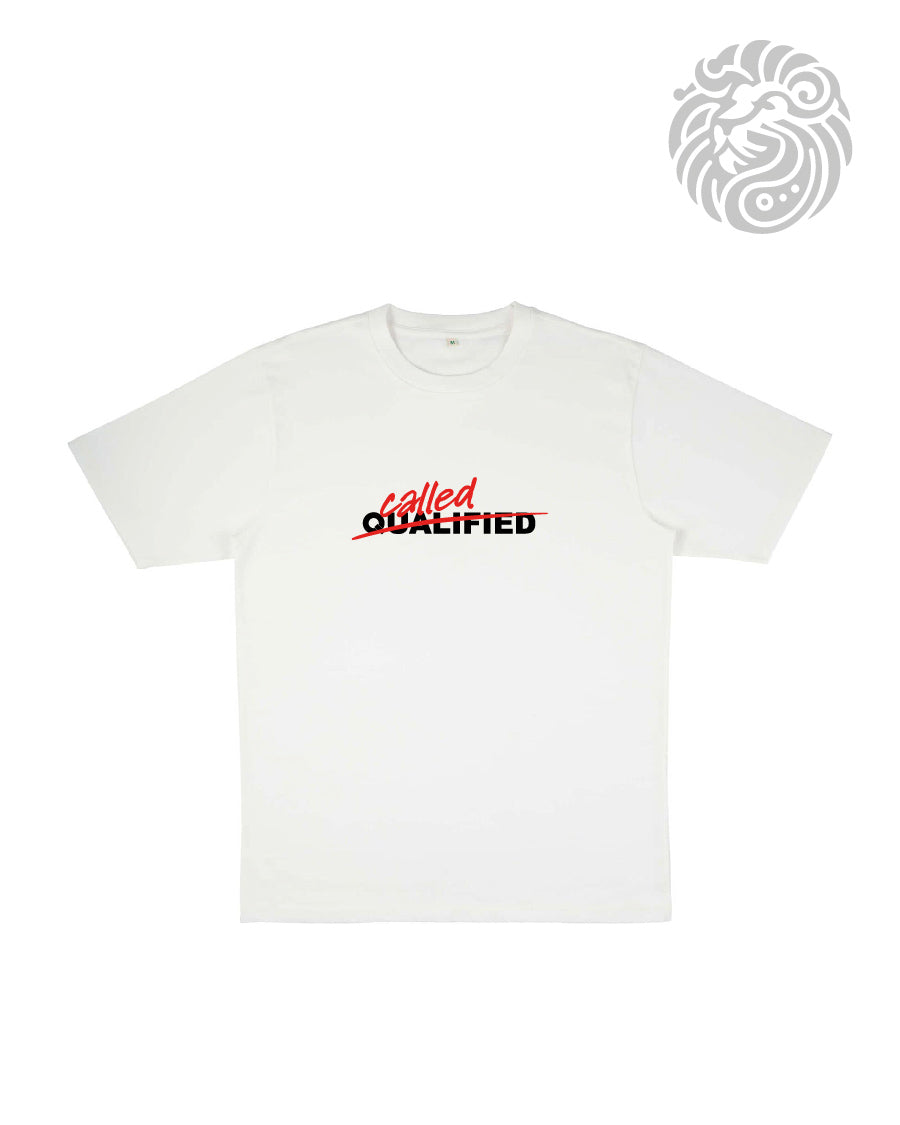 Morisen Called T-Shirt – Weisses Christian Shirt mit „Called not Qualified“ Design